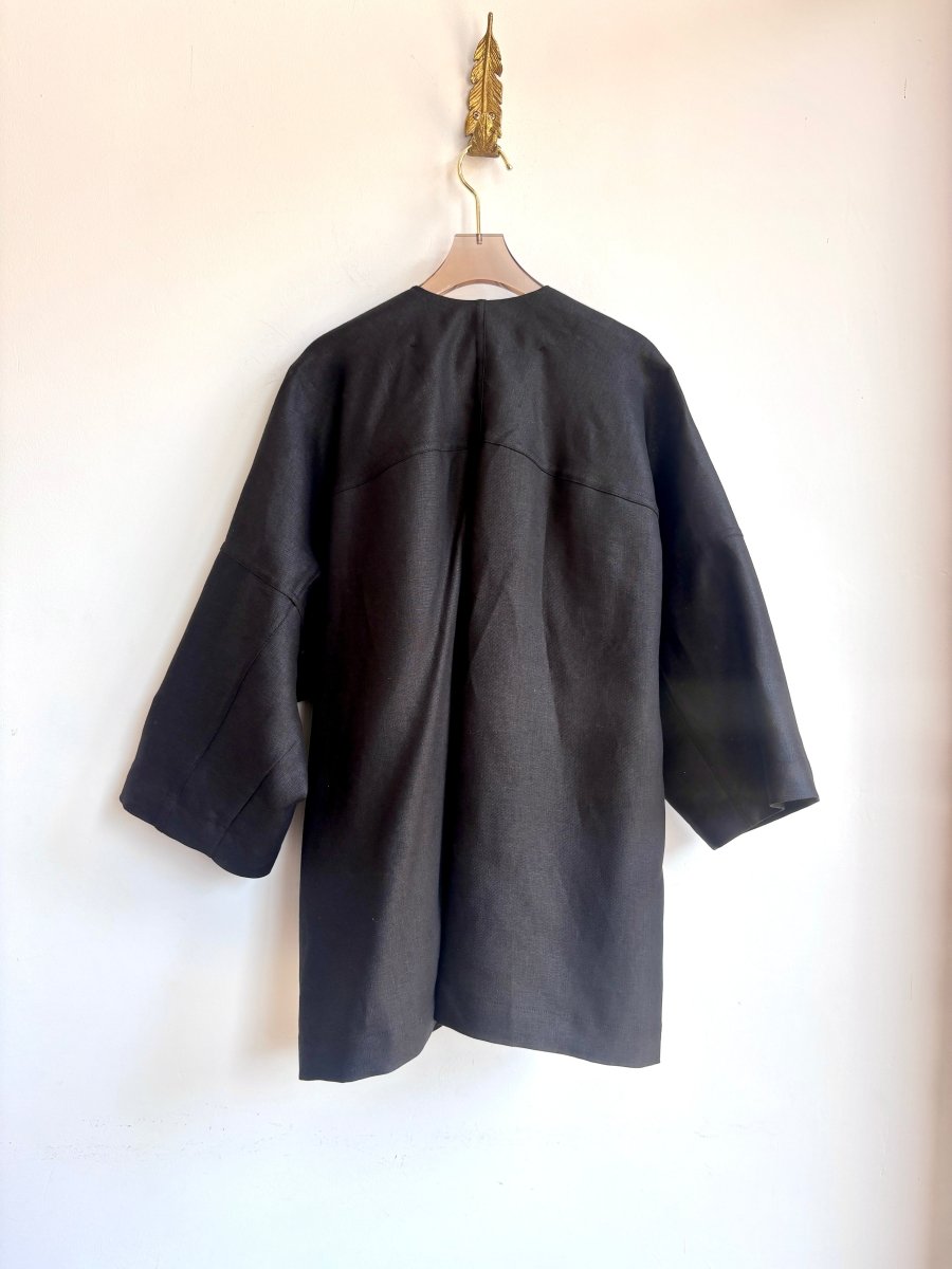 Black Linen Chore Jacket - Made X Hudson