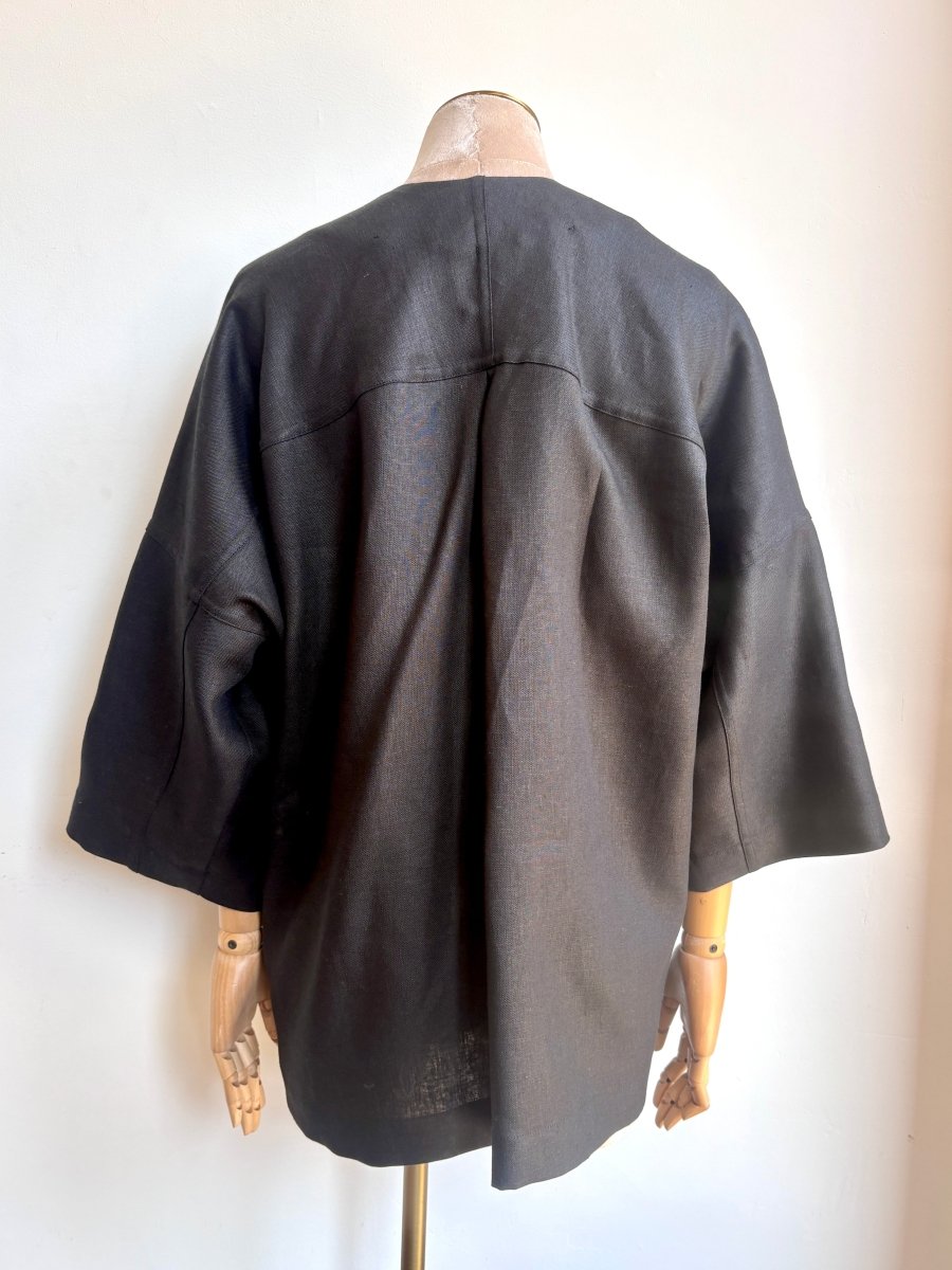 Black Linen Chore Jacket - Made X Hudson