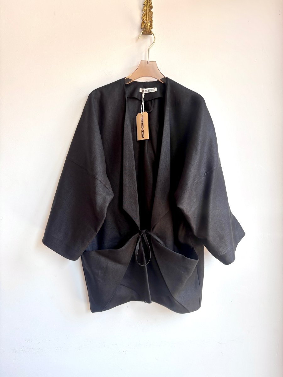 Black Linen Chore Jacket - Made X Hudson