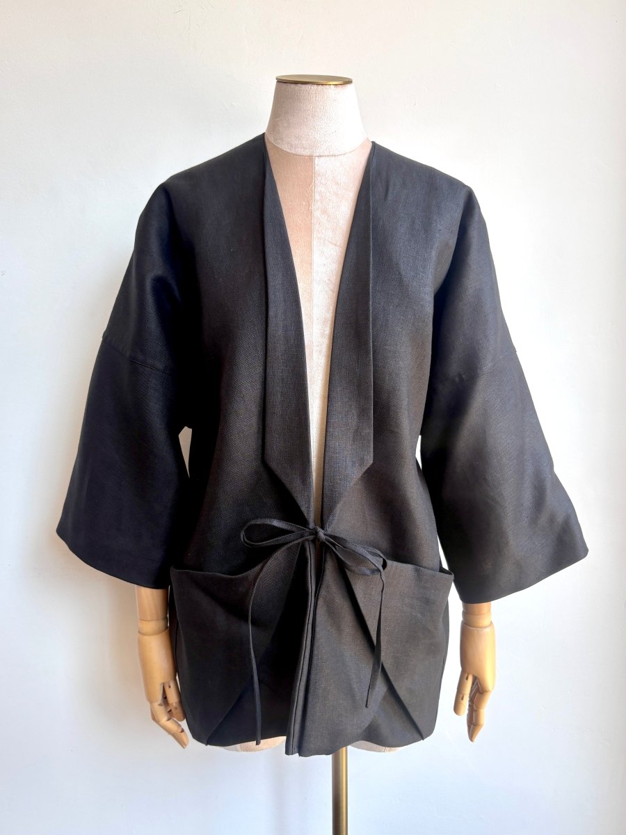 Black Linen Chore Jacket - Made X Hudson