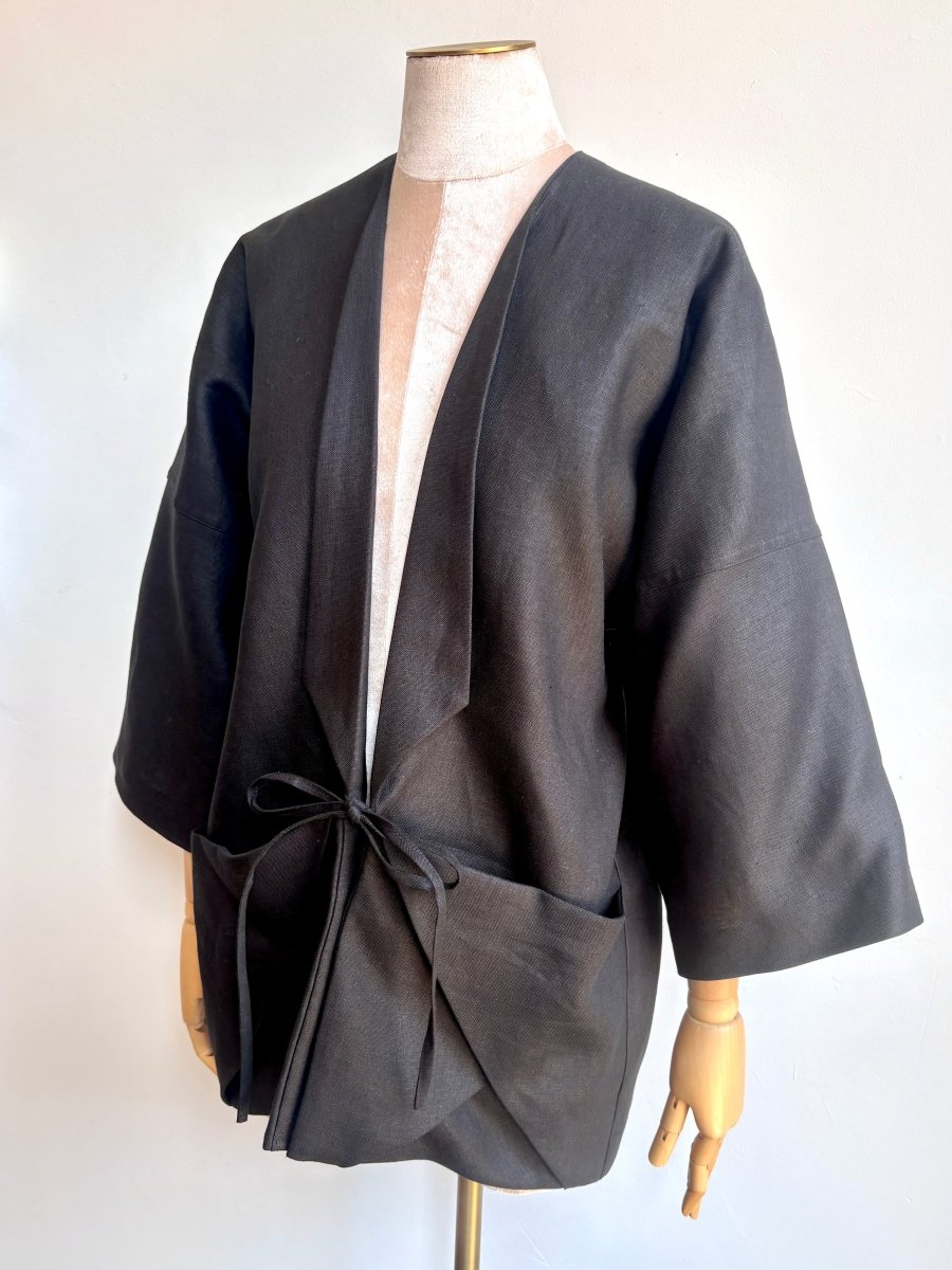 Black Linen Chore Jacket - Made X Hudson