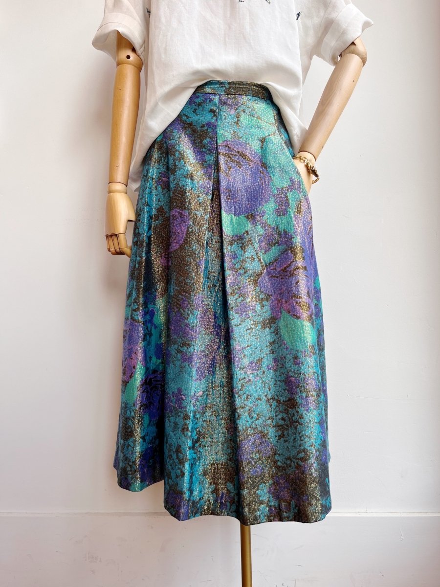 Tracey Reese | Floral Silk Brocade Skirt (Vintage) - Made X Hudson