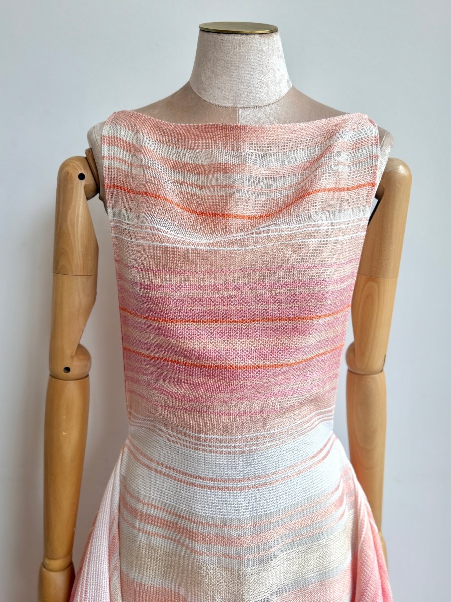 Coral Striped Zero - Waste Dress - Made X Hudson