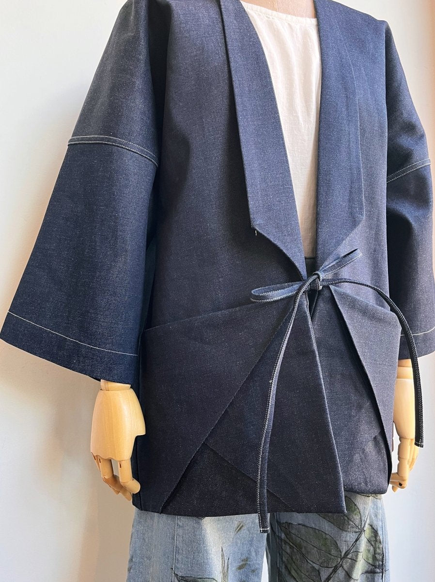 Dark Navy Denim Chore Jacket w/ White Stitching - Made X Hudson