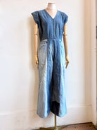 Denim Multi - Colored Patchwork Denim Jumpsuit - Made X Hudson