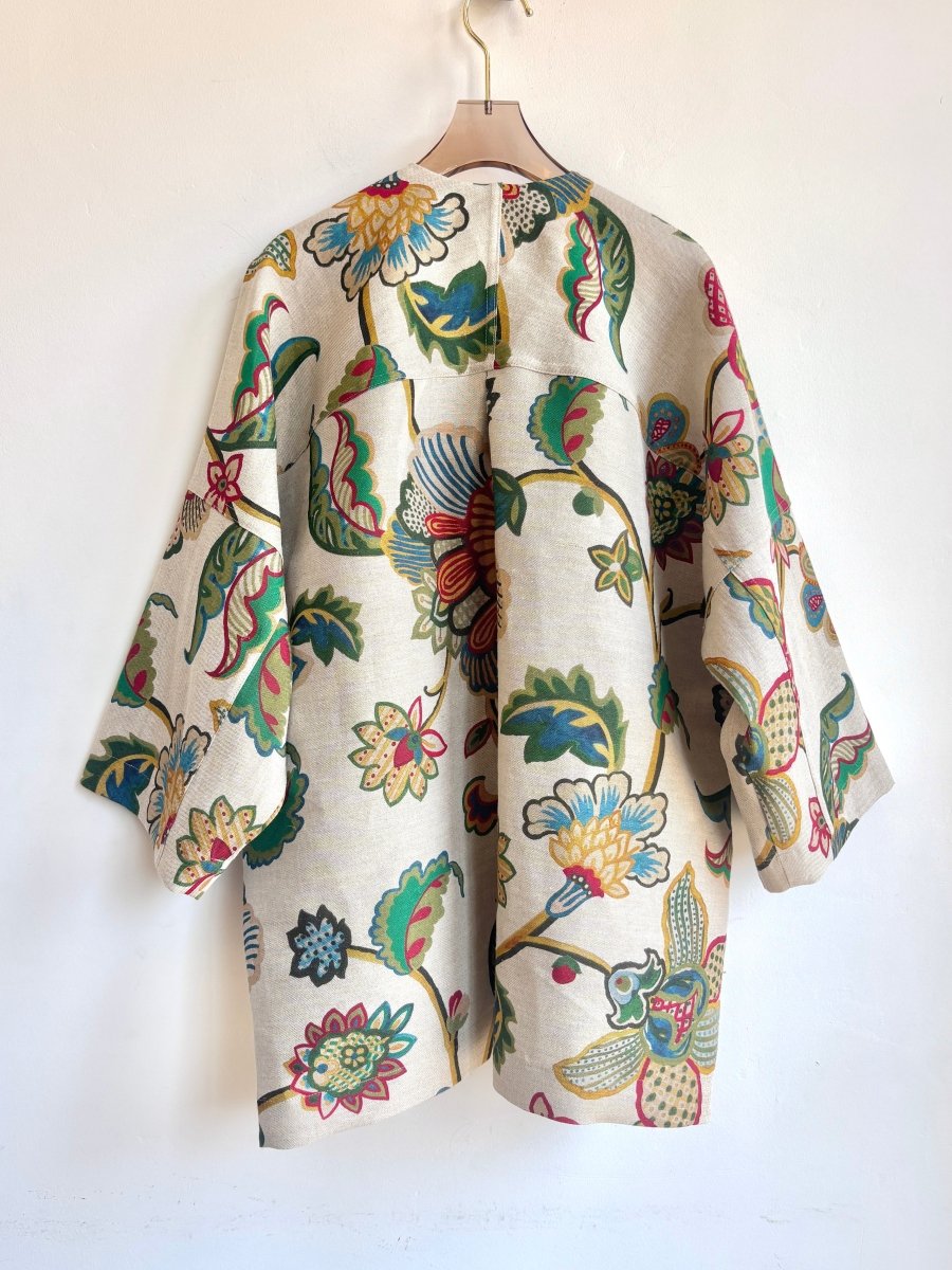 Jacobean Floral Linen Chore Jacket - Made X Hudson