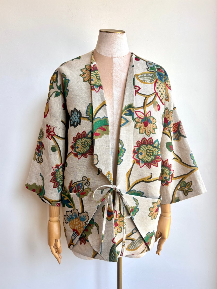 Jacobean Floral Linen Chore Jacket - Made X Hudson