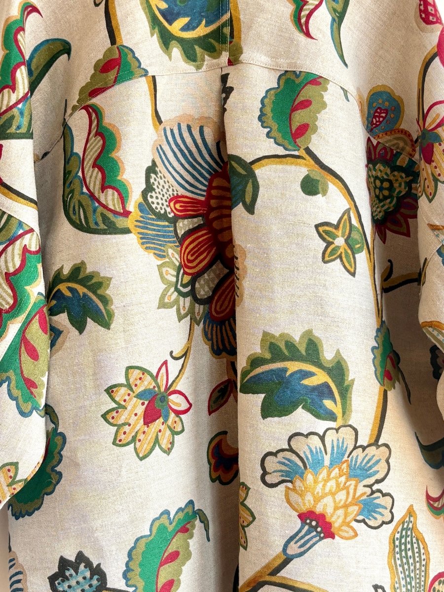 Jacobean Floral Linen Chore Jacket - Made X Hudson