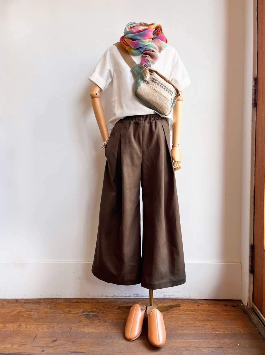 Moss Hemp - Cotton Canvas Wide - Leg Pant - Made X Hudson