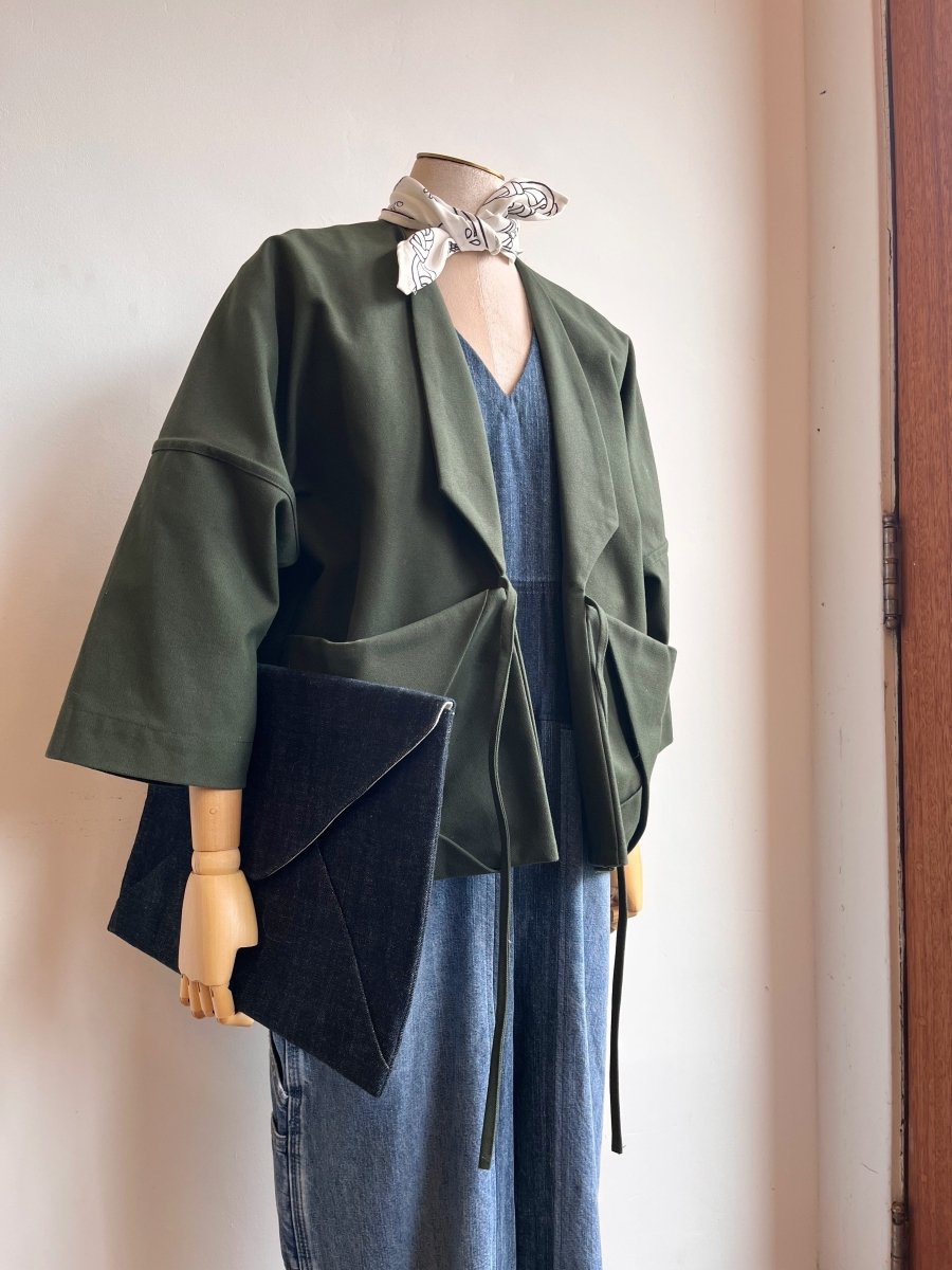 Army Green Cotton Canvas Chore Jacket - Made X Hudson