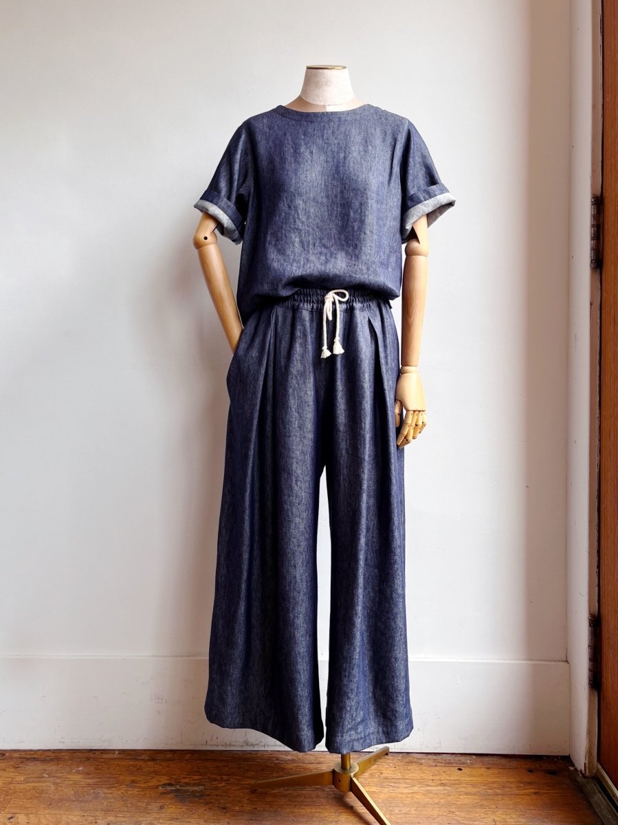 Lightweight Steel Denim Wide - Leg Pant - Made X Hudson