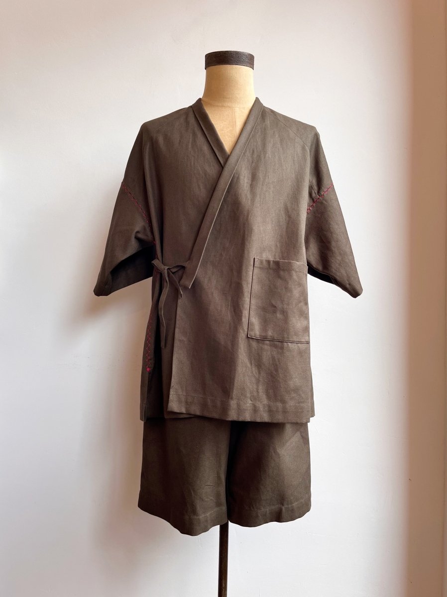 Bermuda Shorts in Moss Hemp - Cotton Canvas - Made X Hudson