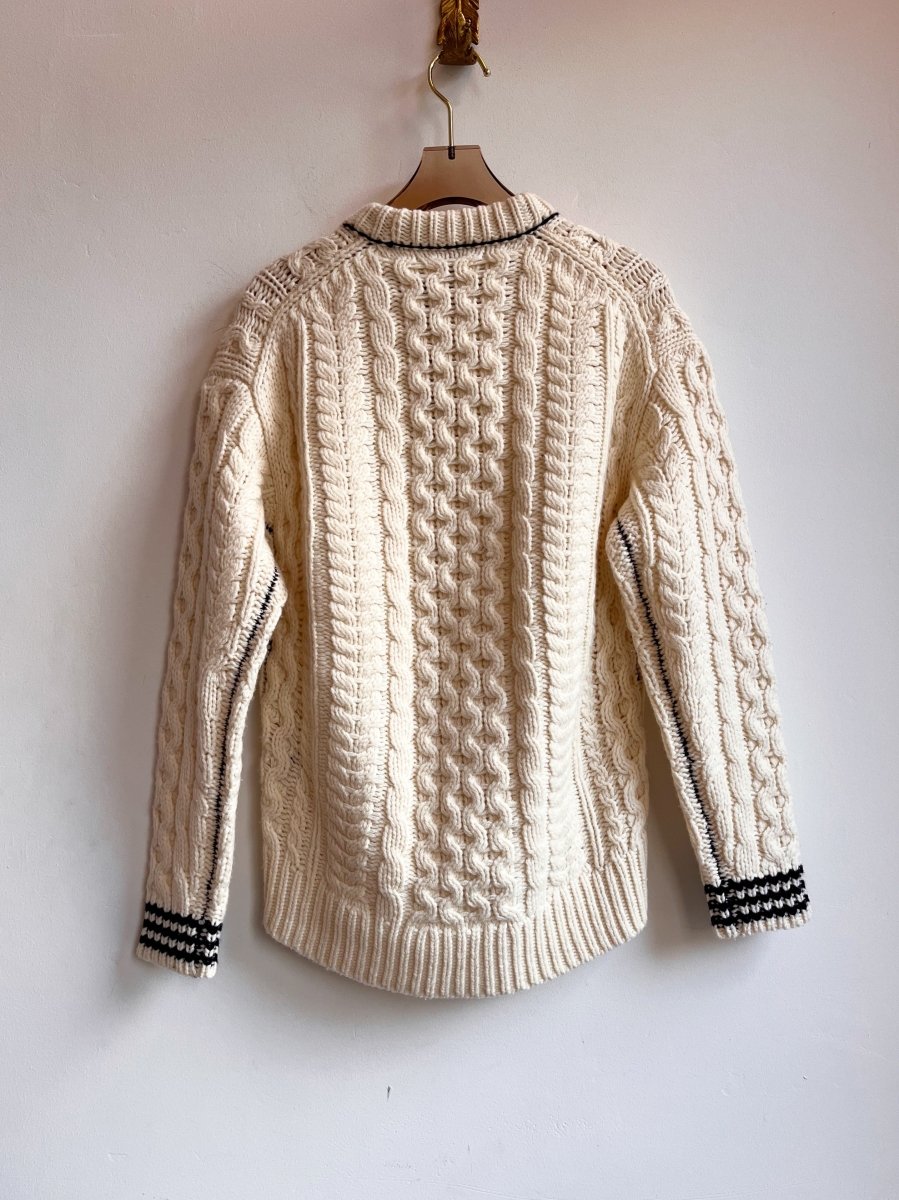 Rag & Bone | White Lambswool Cable Sweater (Vintage) - Made X Hudson