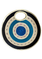 Round Straw Tote Bag (Black & Blue) - Made X Hudson