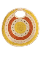 Round Straw Beach Tote (Yellow & Orange) - Made X Hudson