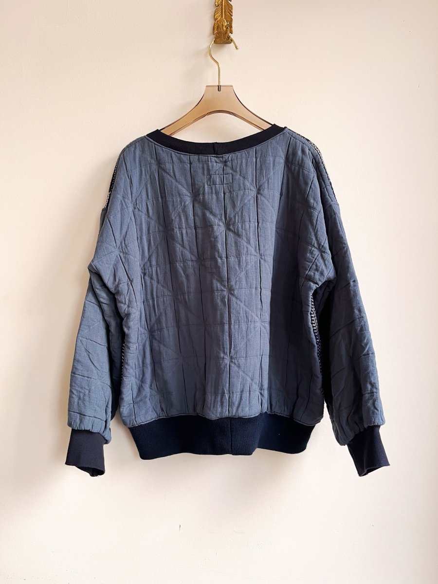 Handwoven Double Quilt Indigo Pullover - Made X Hudson