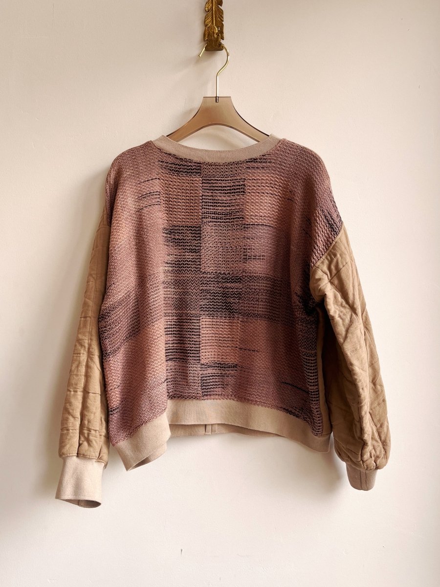 Handwoven Double Quilt Blush & Tan Pullover - Made X Hudson