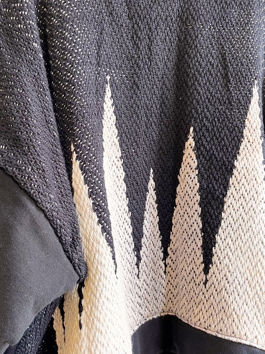 Handwoven Geometric Beat Black Pullover - Made X Hudson