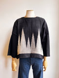 Handwoven Geometric Beat Black Pullover - Made X Hudson