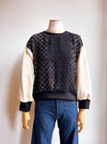Handwoven Black & White Ombré Ecru Pullover - Made X Hudson