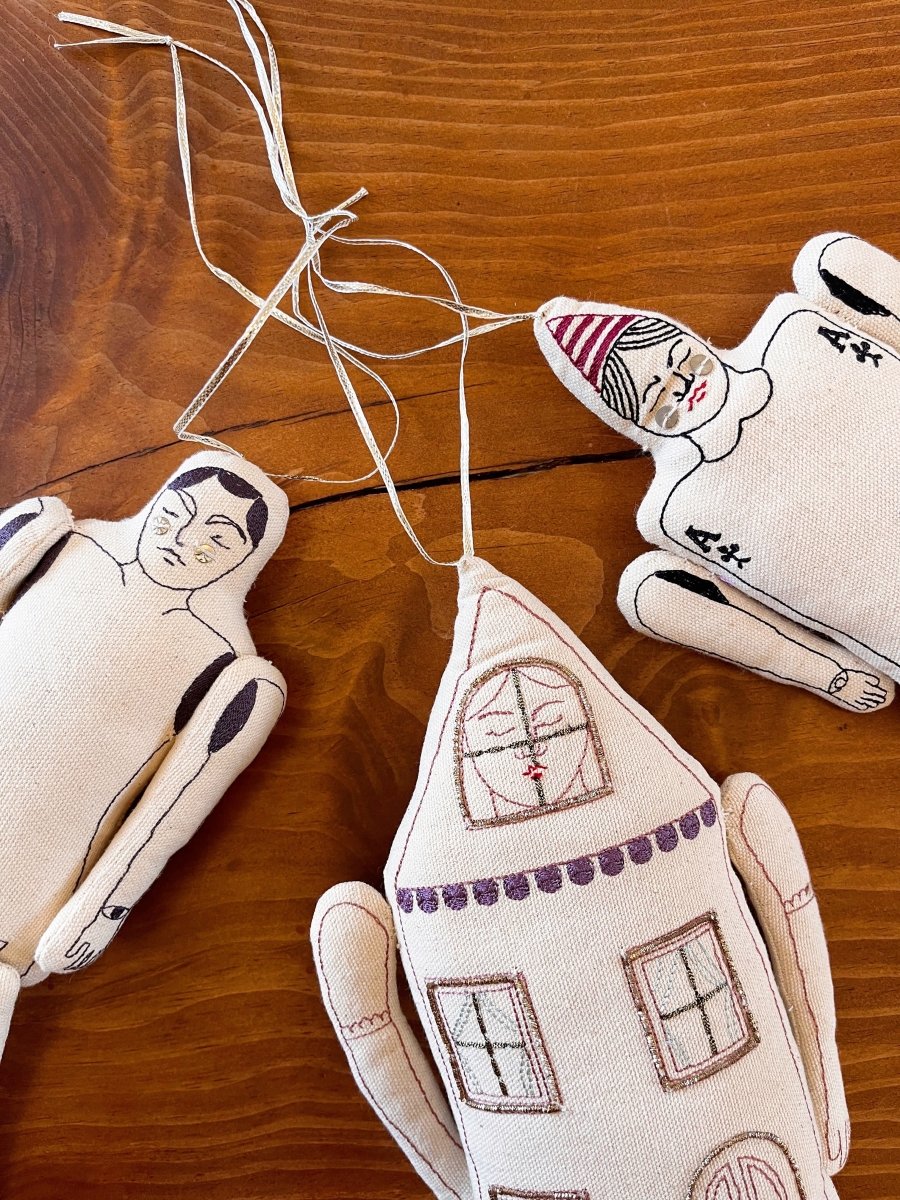 Embroidered Cotton Hanging Dolls - Made X Hudson