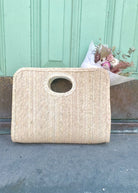 Square Straw Beach Tote in Natural - Made X Hudson