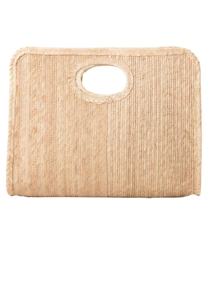 Square Straw Beach Tote in Natural - Made X Hudson