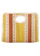 Square Straw Beach Tote (Orange/Yellow) - Made X Hudson