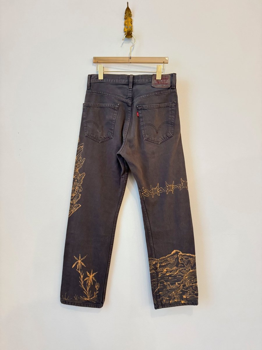 Etched Landscape Levi's | Hand Painted (Reworked) - Made X Hudson
