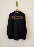 Quilt Block Jacket | Taupe, Orange, Cobalt | Hand Painted (Reworked) - Made X Hudson