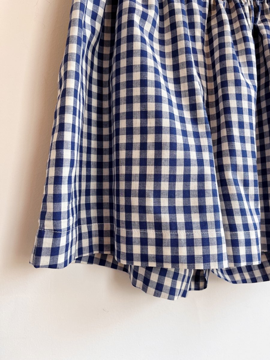 Blue & White Gingham Plaid Town Shorts - Made X Hudson