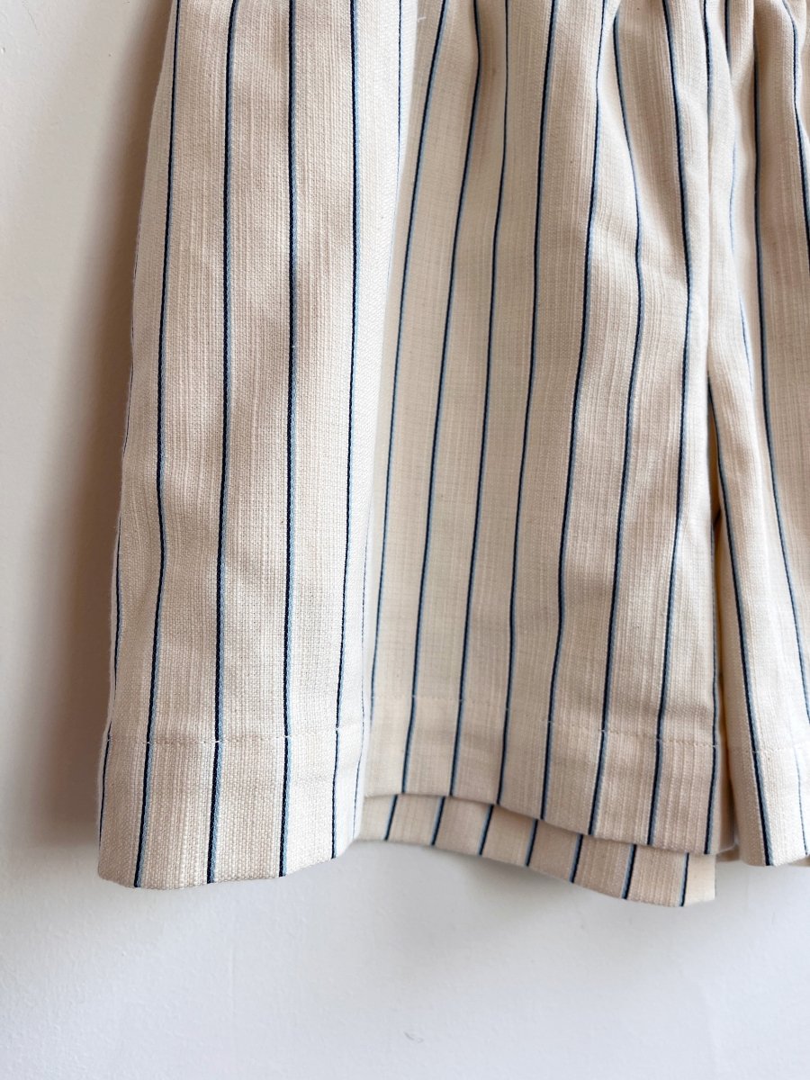Black & Blue Wide Stripe on Natural Town Shorts - Made X Hudson