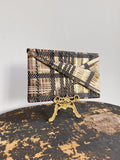 Black and Gold Metallic Plaid Twist Clutch - Made X Hudson