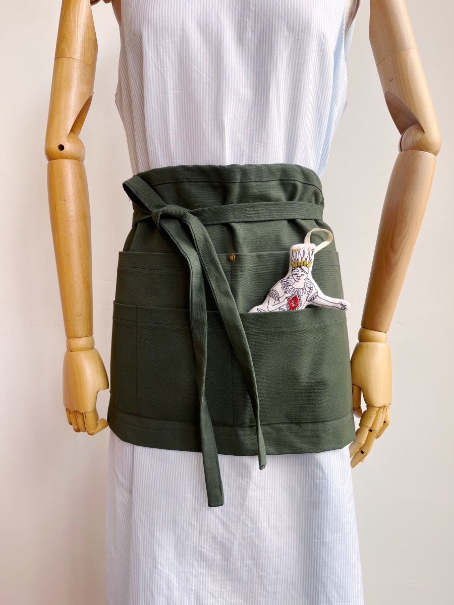 Utility Half - Apron in Army Cotton Canvas - Made X Hudson