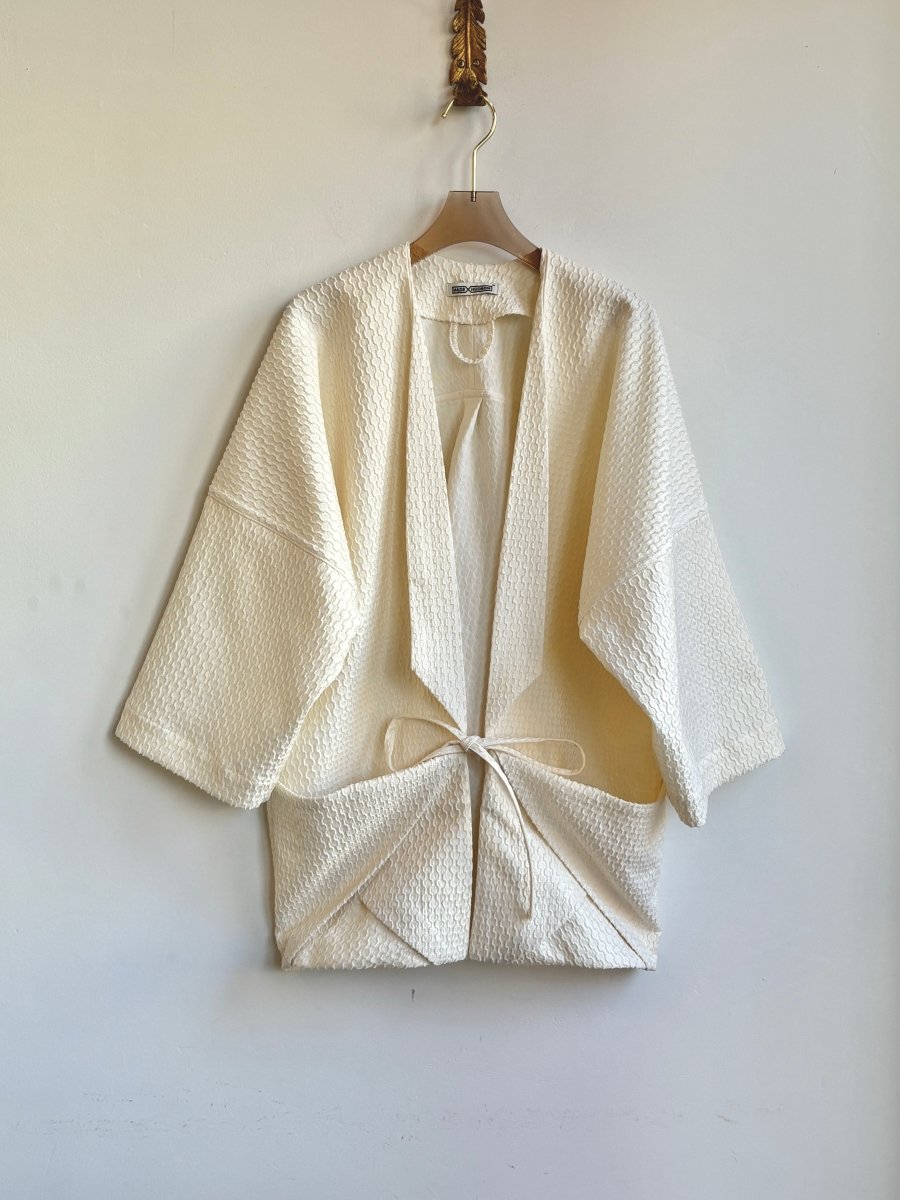 Ivory Circular Novelty Fabric Chore Jacket - Made X Hudson