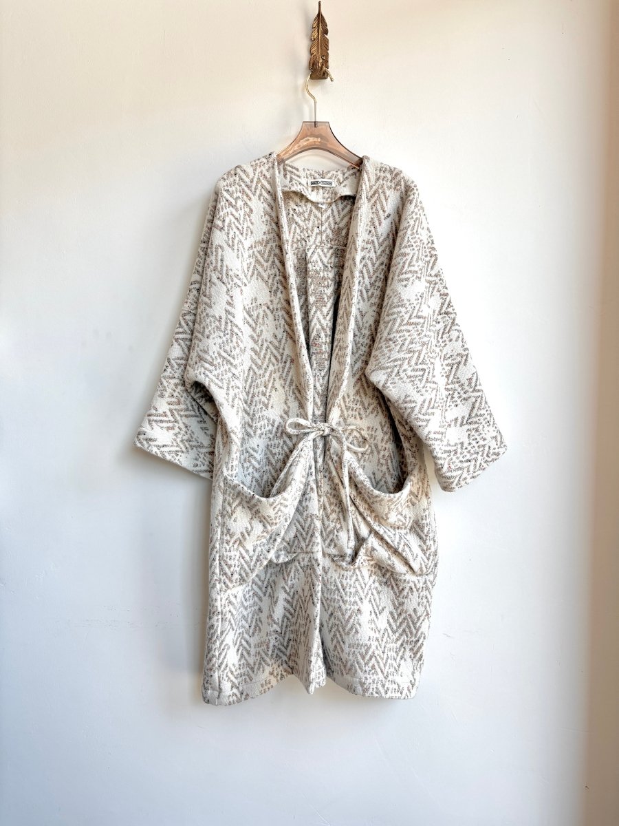 White & Flax Chevron Multi Color Speckled Long Chore Jacket - Made X Hudson