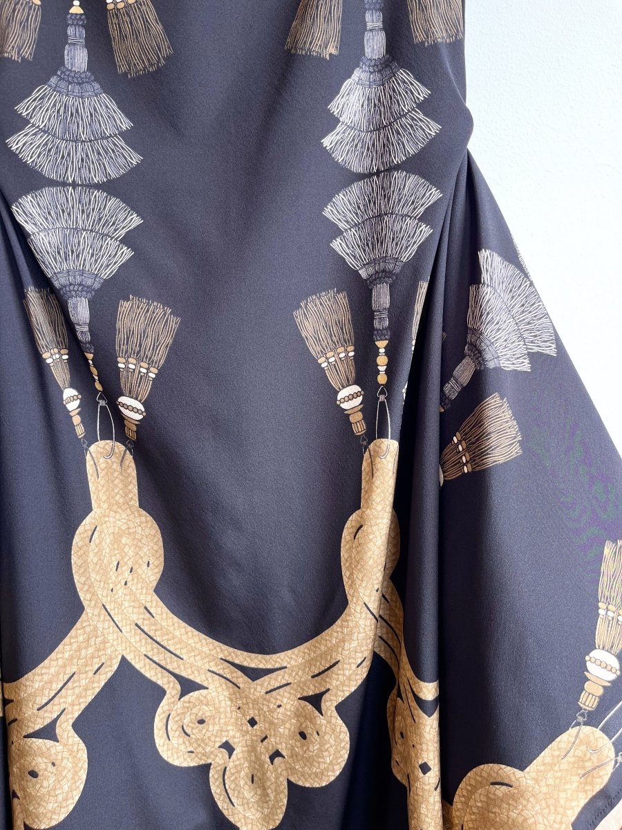 Zero - Waste Dress in Black Tassel Print - Made X Hudson