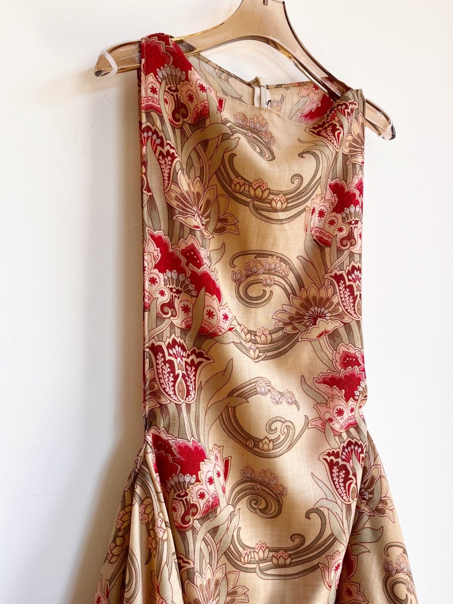 Zero - Waste Dress in Silk Art Nouveau Floral Print - Made X Hudson