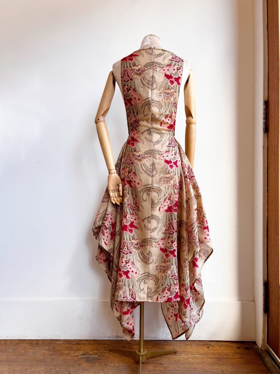 Zero - Waste Dress in Silk Art Nouveau Floral Print - Made X Hudson