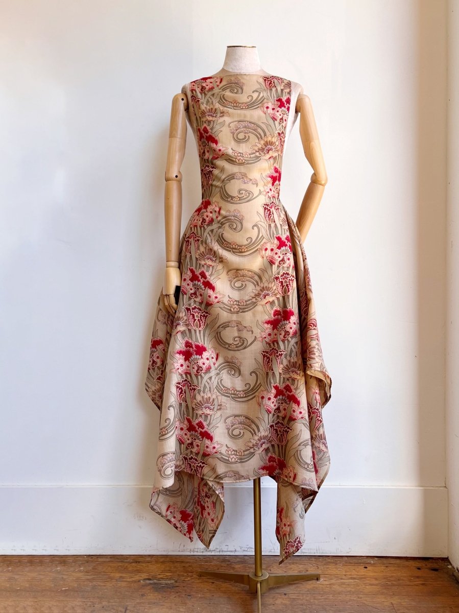 Zero - Waste Dress in Silk Art Nouveau Floral Print - Made X Hudson