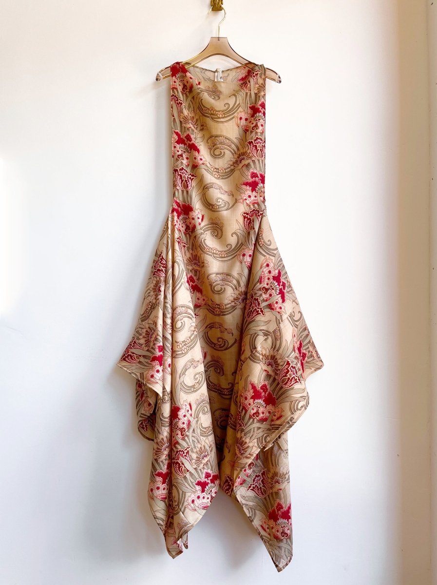 Zero - Waste Dress in Silk Art Nouveau Floral Print - Made X Hudson