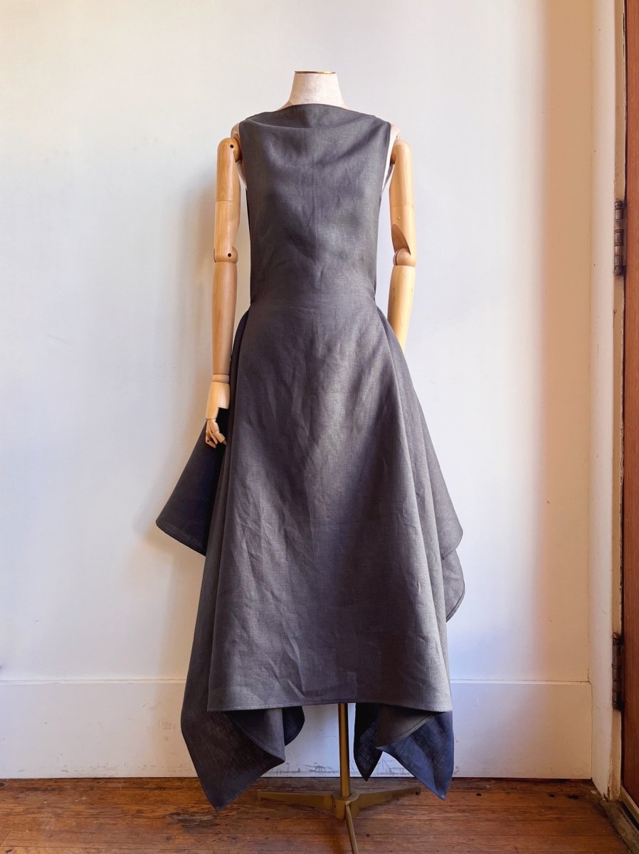 Zero - Waste Ash Grey Linen Dress - Made X Hudson