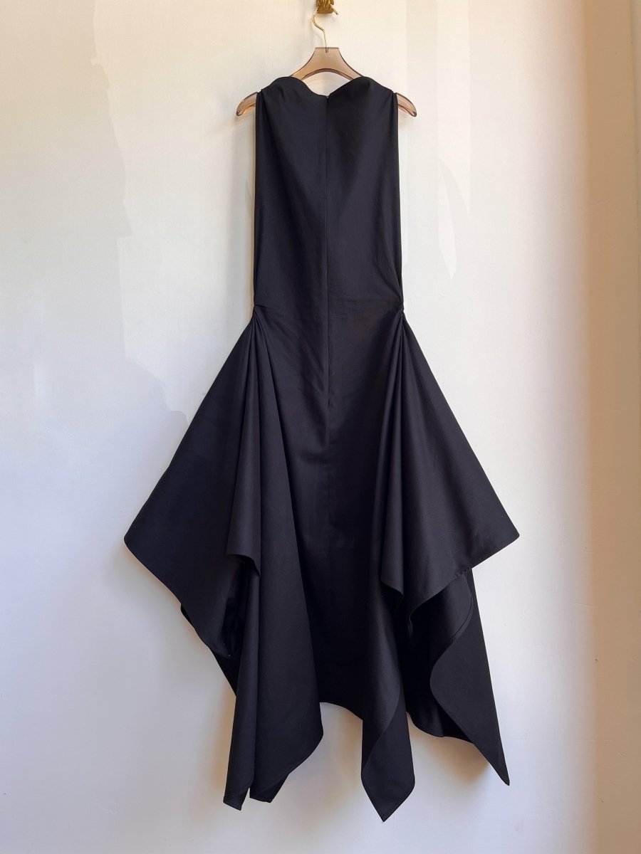 Zero - Waste Dress in Black Hemp - Cotton Canvas - Made X Hudson