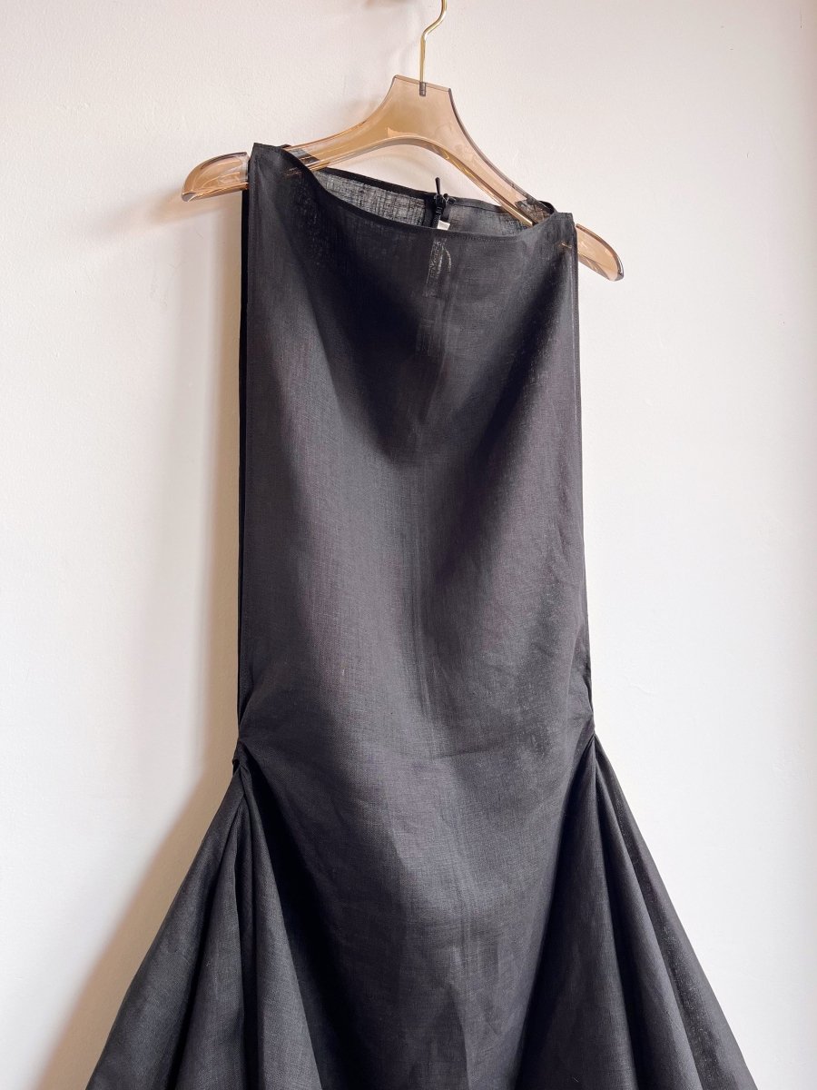 Zero - Waste Dress in Black Linen - Made X Hudson