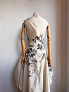 Zero - Waste Dress Eggshell and Grey Half - Tone in Lily Print - Made X Hudson
