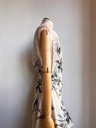 Zero - Waste Dress Eggshell and Grey Half - Tone in Lily Print - Made X Hudson