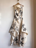Zero - Waste Dress Eggshell and Grey Half - Tone in Lily Print - Made X Hudson