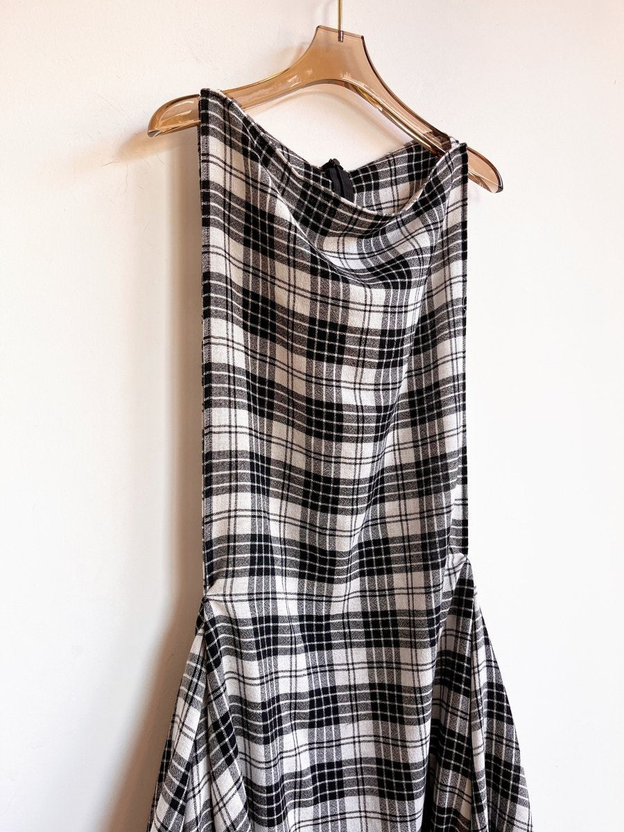 Zero - Waste Dress in Black and White Plaid - Made X Hudson