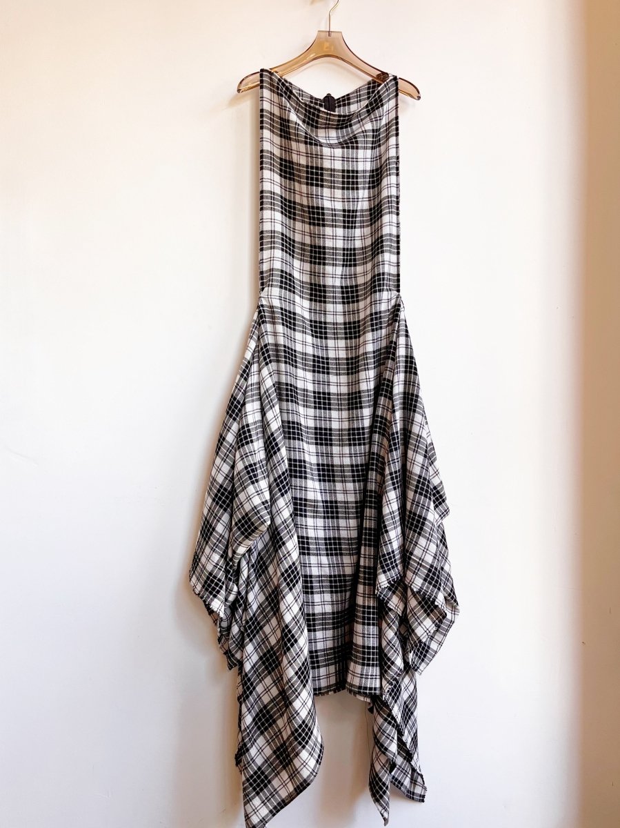 Zero - Waste Dress in Black and White Plaid - Made X Hudson