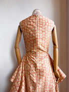 Zero - Waste Dress in Peach and Gold Dot Abstract Tile - Made X Hudson